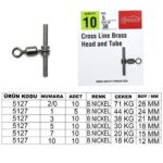 Captain 5127 Tube T Fırdöndü 5'li Paket Black Nikel Size#5